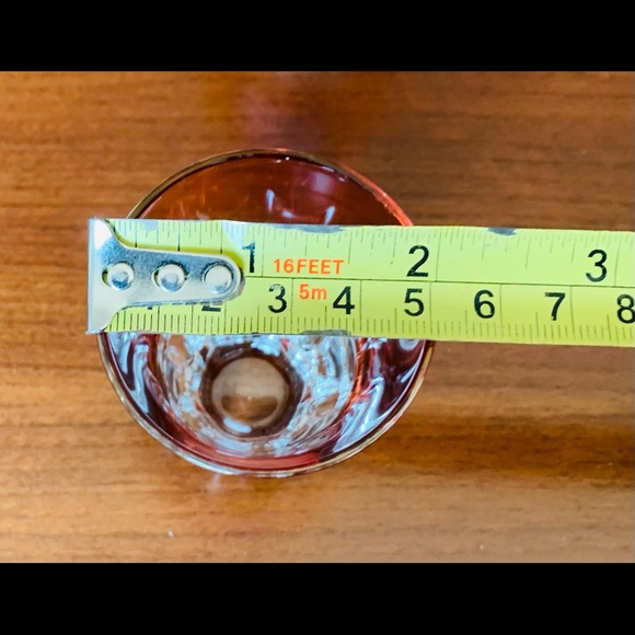 Set of 6 Ruby Red & clear glass cut decanter and 6 cordials white grapes pattern - Picture 5 of 10